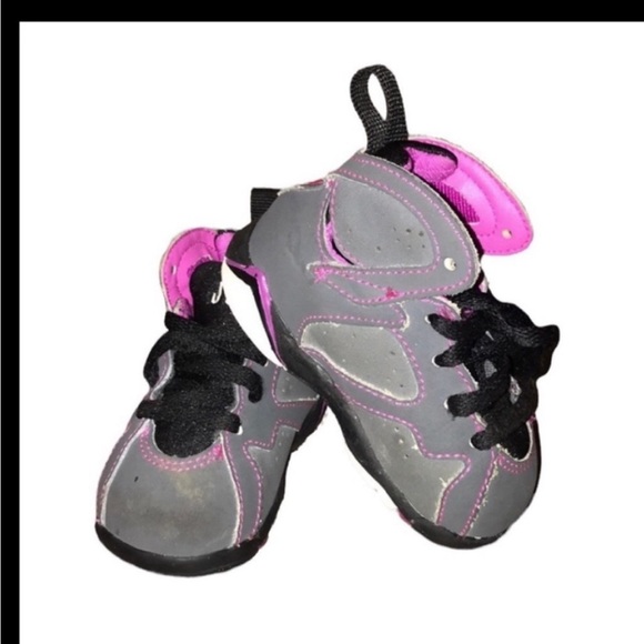 Air Jordan 7 Retro Shoes Gray-Fuchsia Flash Style 705417-01 - Picture 6 of 6